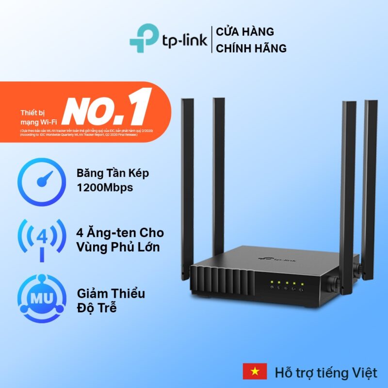 [4 Ăng Ten - Tốc Độ 1200Mbps] Bộ Phát Wifi TP-Link Archer C54 Băng Tần Kép | Phủ Sóng Rộng - Tốc Độ Cao | Tạo Mạng Khách 1