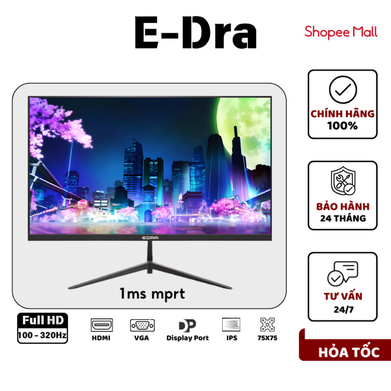 Màn Hình Máy Tính EDRA Full HD (100Hz 144Hz 165Hz 180Hz 240Hz 320Hz), Màn Hình Gaming IPS - 2K 1