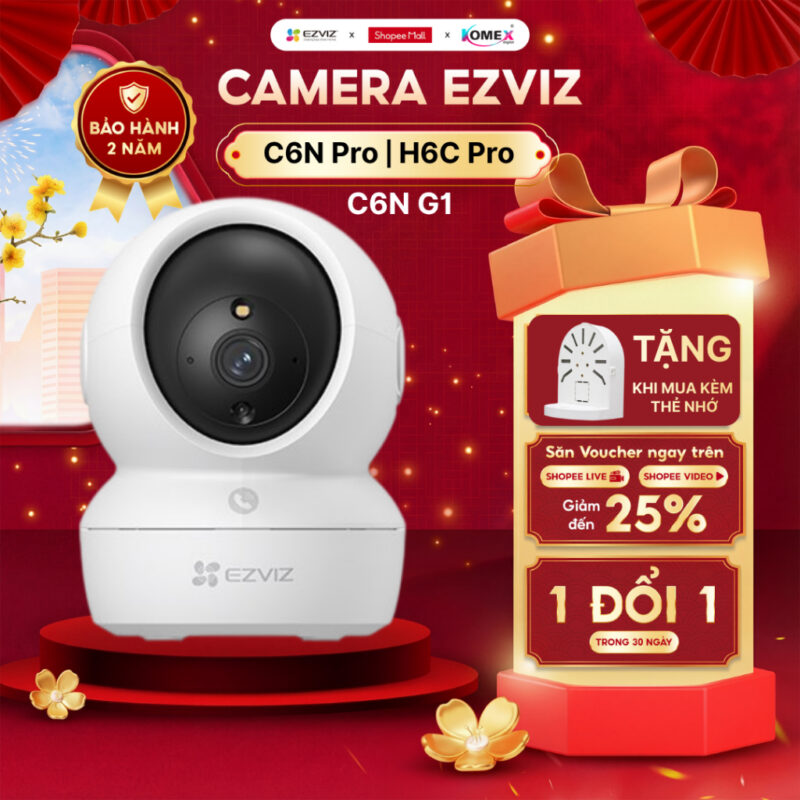 Camera Wifi Trong Nhà EZVIZ C6N Pro C6N G1 H6C Pro H1C 3MP 5MP 8MP 2K 3K 4K Đàm Thoại 2 Chiều Xoay 360 Độ 1