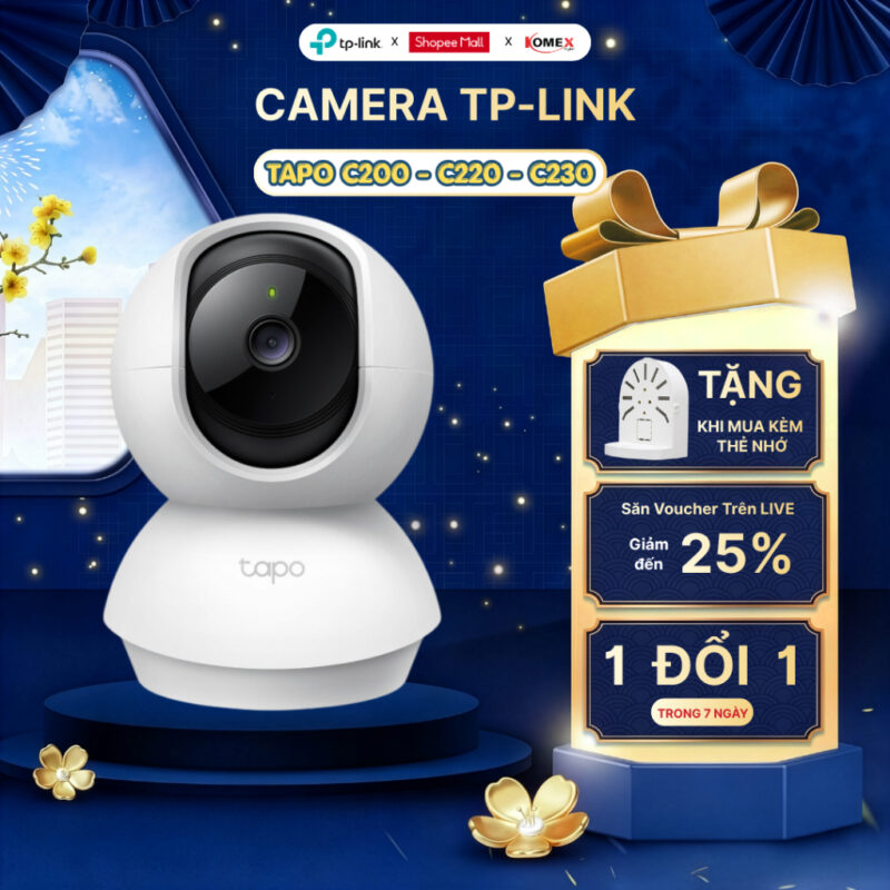Camera Wifi Trong Nhà TP-Link Tapo TC70 C200 C212 TC71 C220 C222 C230 2MP 3MP 360 Độ Đàm Thoại 2 Chiều Cảnh Báo Người 1