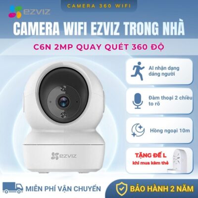 Camera Wifi Ezviz C6N H6C PRO 2MP, Camera Trong Nhà, Đầy Đủ Tính Năng, Hồng Ngoại 10m, Bảo Hành 24 Tháng 1
